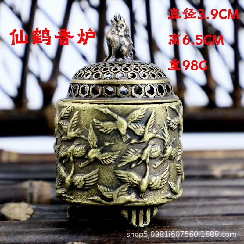 Handmade Buddhist Lotus Incense Burner – Brass Alloy Censer for Home & Office Decoration