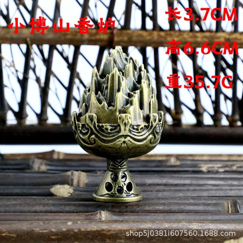 Handmade Buddhist Lotus Incense Burner – Brass Alloy Censer for Home & Office Decoration