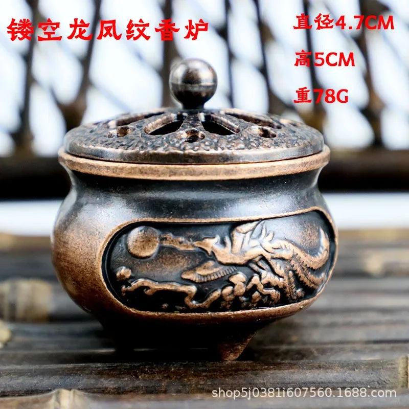 Handmade Buddhist Lotus Incense Burner – Brass Alloy Censer for Home & Office Decoration