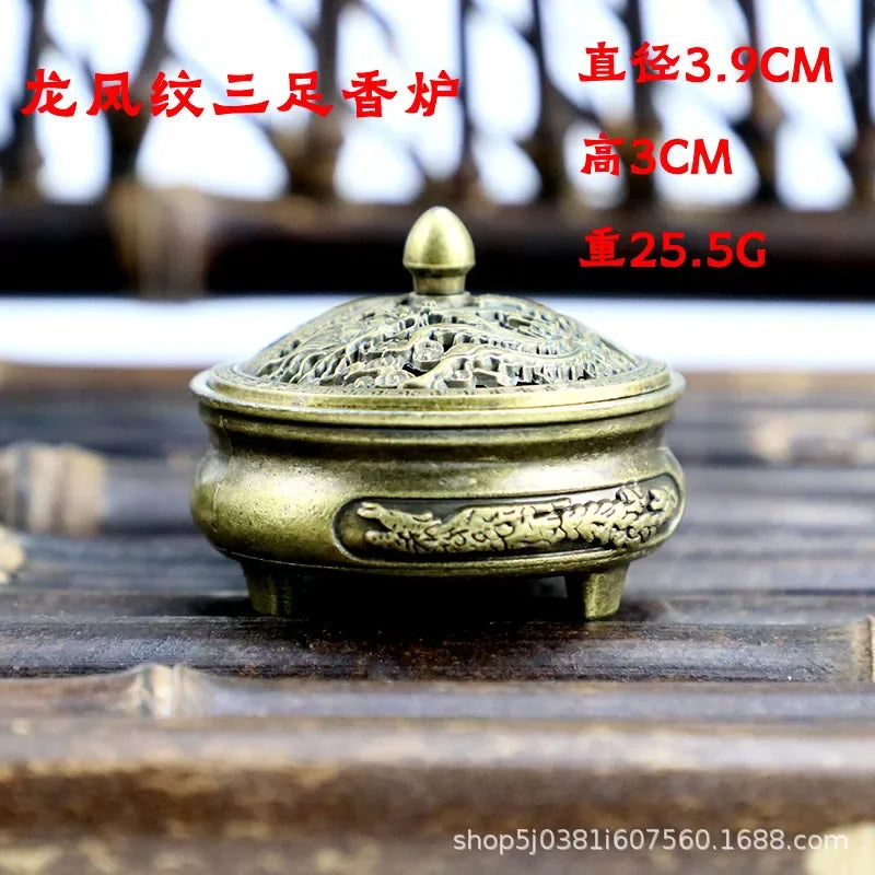 Handmade Buddhist Lotus Incense Burner – Brass Alloy Censer for Home & Office Decoration