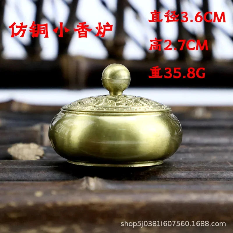 Handmade Buddhist Lotus Incense Burner – Brass Alloy Censer for Home & Office Decoration