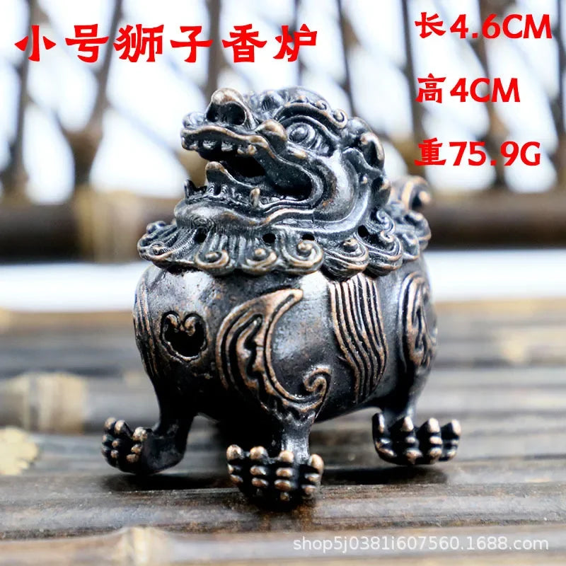 Handmade Buddhist Lotus Incense Burner – Brass Alloy Censer for Home & Office Decoration